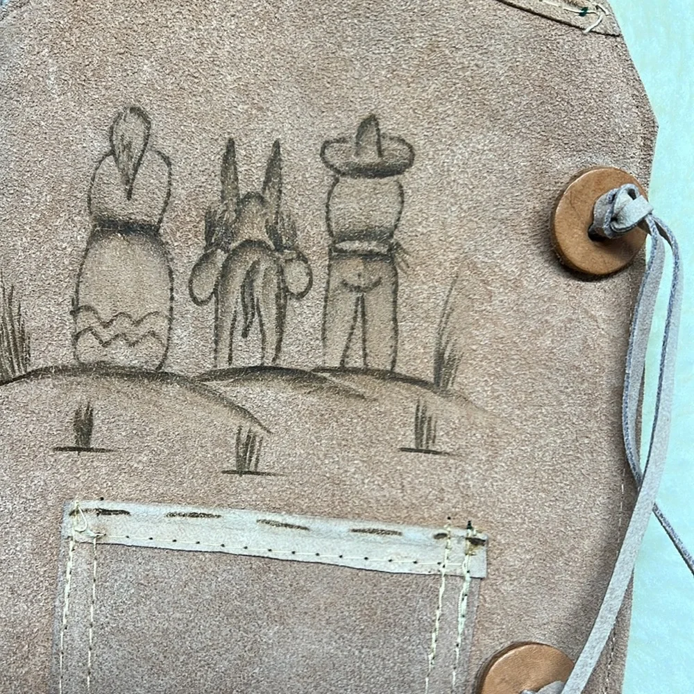 Jack Flash Western Leather Vest Light Brown Tan Lined‎ Snap Closure Youth Large